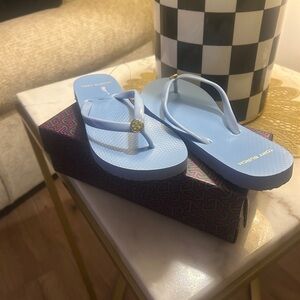 Tory Burch Sky Blue Flip Flops